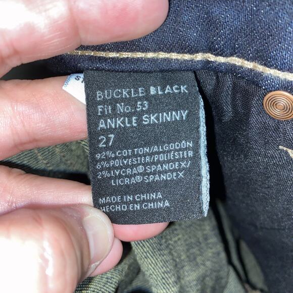 BKE Buckle Black Ankle Skinny Fit No. 53 Jeans Women’s 27 Distressed Blue Denim - Picture 13 of 14